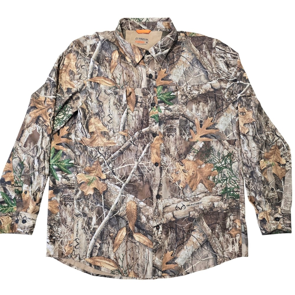 Magellan Outdoors Realtree Edge Camo Button Shirt XL Hunting Fishing